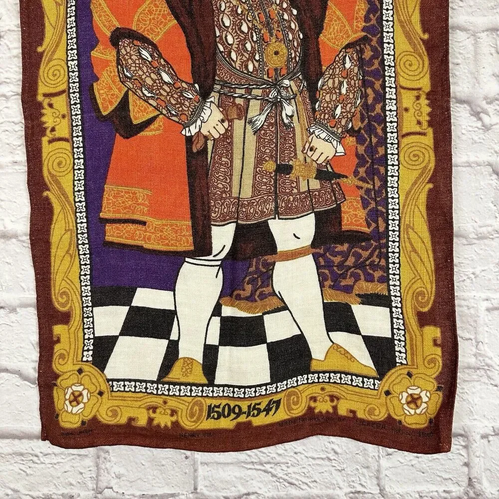 King Henry VIII England Vintage Ulster Irish Linen Kitchen Tea Towel History